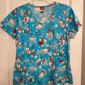 Dickies Christmas scrub top